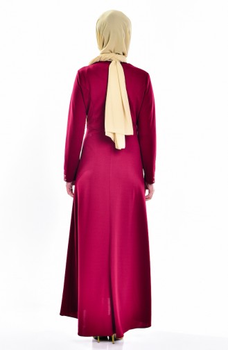Plum Hijab Dress 3004-02