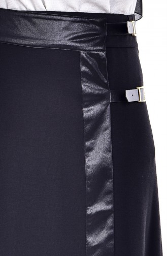Belt Detail Knitted Skirt 8863-04 Black 8863-04