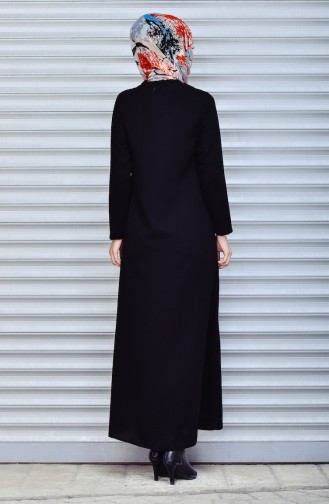 Abaya mit Reißverschluss  0052-01 Schwarz 0052-01