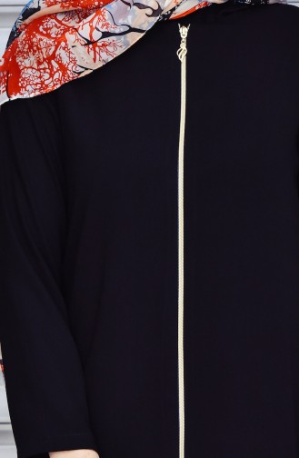 Abaya mit Reißverschluss  0052-01 Schwarz 0052-01