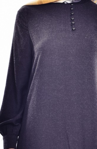 Düğmeli Elbise 9003-03 Siyah