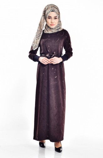 Light Brown Hijab Dress 1475-03