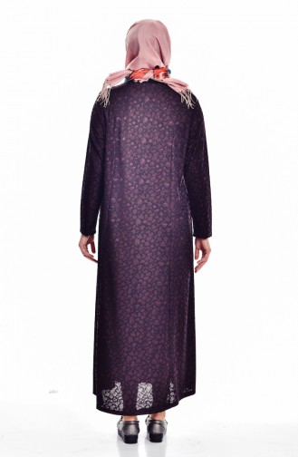 Claret Red Hijab Dress 4424-01
