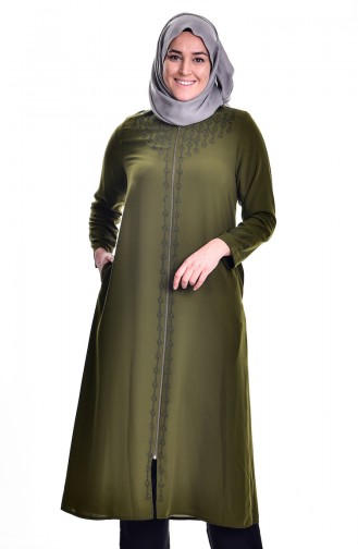 Ubergröße Abaya mit Swarovski Steindetail   6000210-04 Khaki 6000210-04