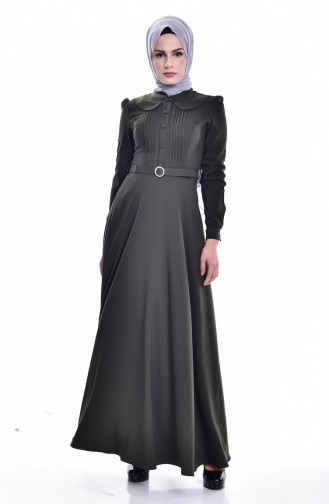 Khaki Hijab Dress 0615-02