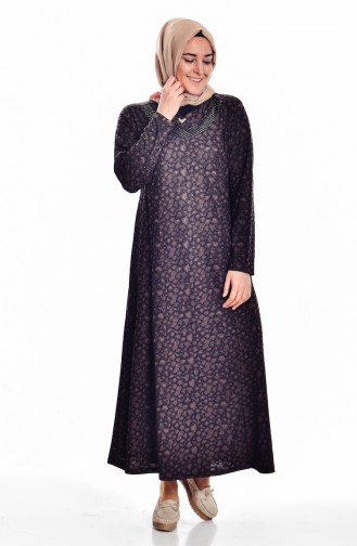 Brown Hijab Dress 4424-03