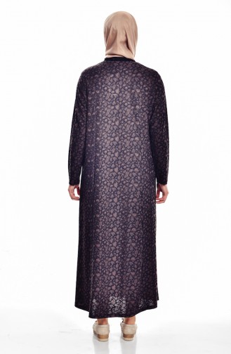 Brown Hijab Dress 4424-03