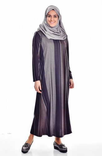 Brown Hijab Dress 4842-01