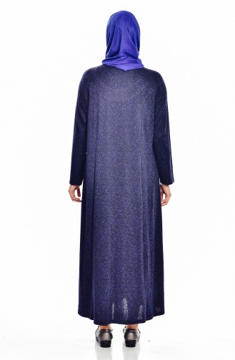 Navy Blue Hijab Dress 4426-04