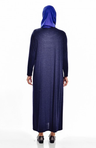 Navy Blue Hijab Dress 4426A-04