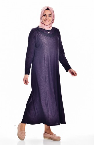 Purple Hijab Dress 4424B-03