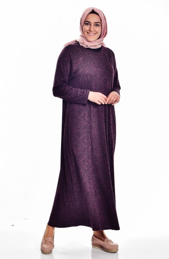 Plum Hijab Dress 4426B-01