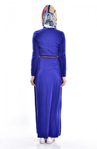 Saks-Blau Hijab Kleider 3199-03