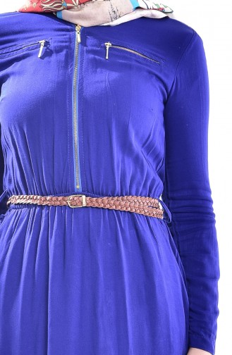 Saks-Blau Hijab Kleider 3199-03