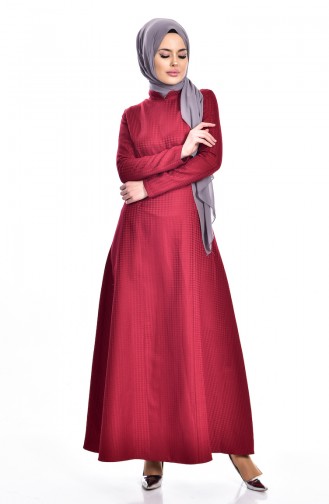 Hijab Kleid 7161-10 Weinrot 7161-10