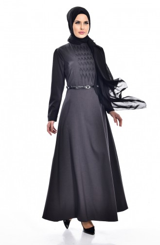 Smoke-Colored Hijab Dress 7540-01