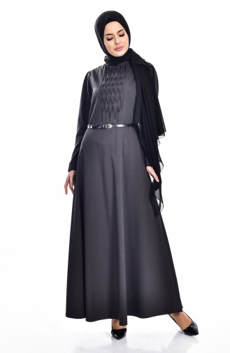 فستان أسود فاتح 7540-01