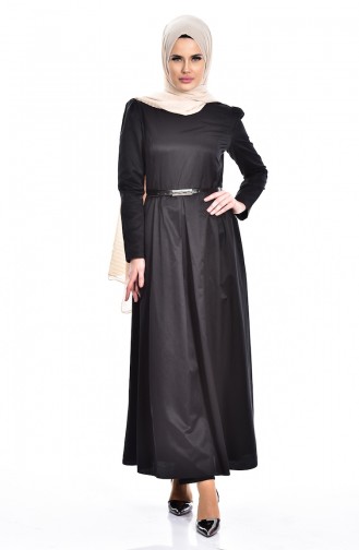 Khaki Hijab Dress 2830A-01