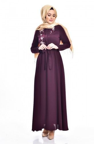 Purple Hijab Dress 7539-02