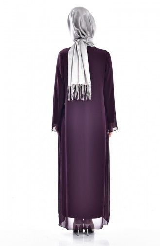 Purple Hijab Evening Dress 5919-05