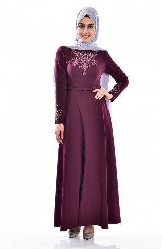 Plum Hijab Dress 0613-01