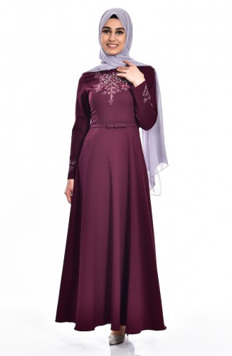 Plum Hijab Dress 0613-01