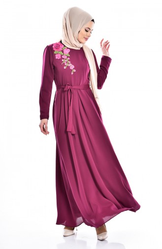 Plum Hijab Dress 7522-01