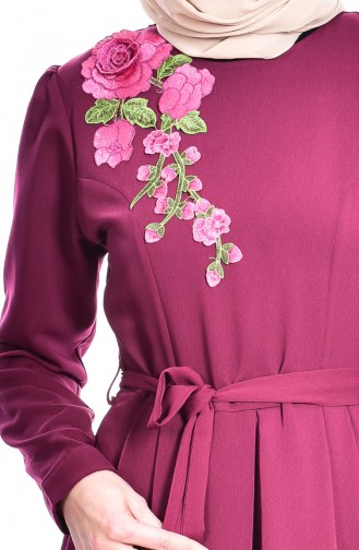 Plum Hijab Dress 7522-01