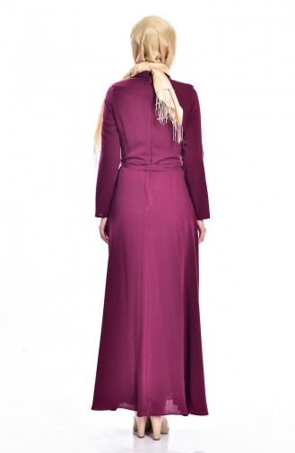 Plum Hijab Dress 7539-04