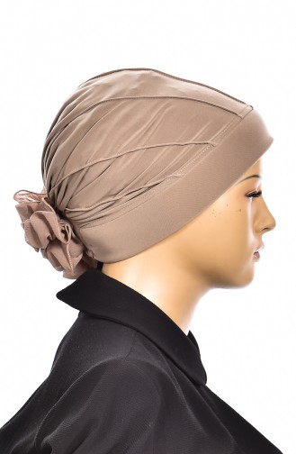 Nervürlü Turban Bonnet Prêt 1006-08 Beige 1006-08