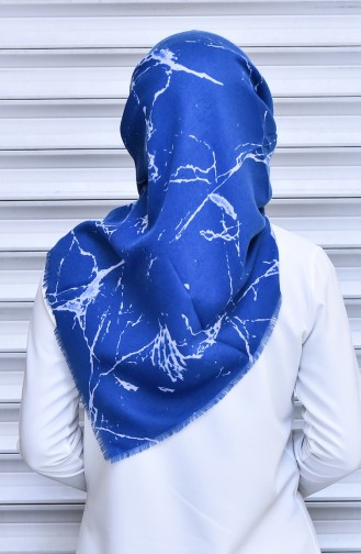 Mermer Desenli Eşarp 1130-03 İndigo