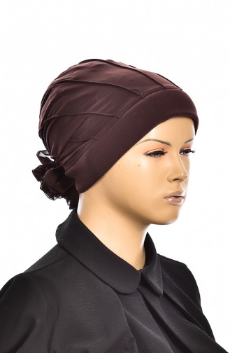 Nervürlü Turban Bonnet Prêt 1006-11 Brun 1006-11