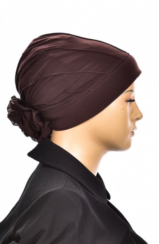 Nervürlü Turban Bonnet Prêt 1006-11 Brun 1006-11