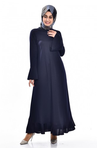 Navy Blue Hijab Dress 0071-03