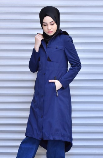 Trenchcoat mit  Reißverschluss  35767-01 Dunkelblau 35767-01