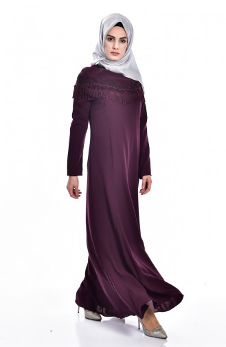 Kleid mit Fransen  7537-01 Lila  7537-01