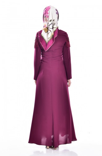 Plum Hijab Dress 7537-06