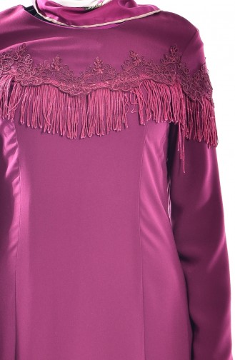 Robe a Dentelle et Franges 7537-06 Plum 7537-06