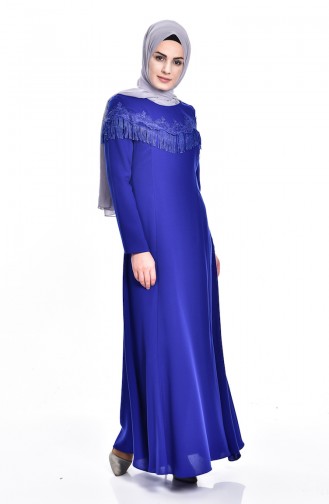 Saxe Hijab Dress 7537-04