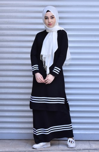 Etekli Eşofman Takım 17049-01 Siyah