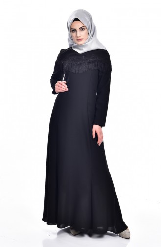 Black Hijab Dress 7537-02