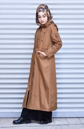 SUKRAN Hooded Snap Raincoat 35775-03 Cinnamon 35775-03