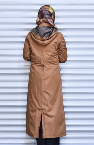SUKRAN Hooded Snap Raincoat 35775-03 Cinnamon 35775-03