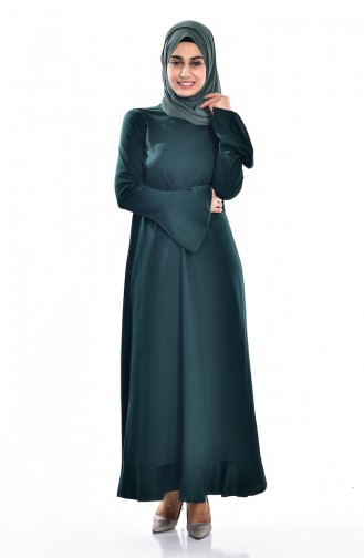 Emerald Green Hijab Dress 0071-01