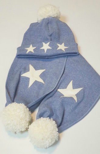 Hat Scarf Set  NSA005 Blue 005