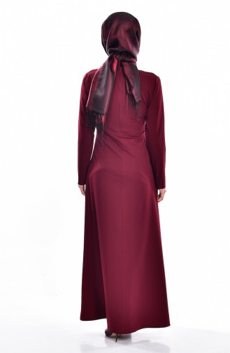 Claret Red Hijab Dress 1145-03
