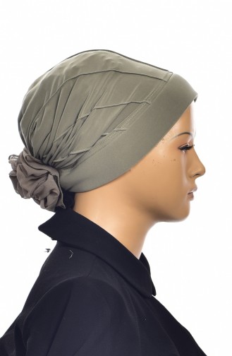 Nervürlü Turban Bonnet Prêt 1006-04 Khaki 1006-04