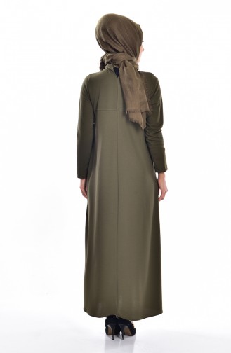 Khaki Hijab Dress 4102-01