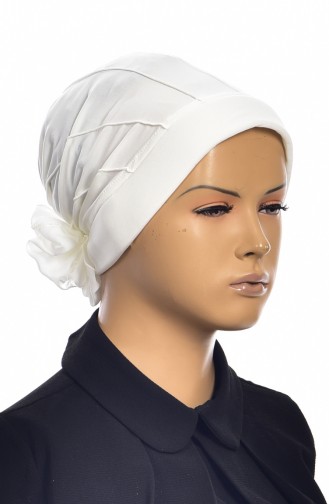 Nervürlü Turban Bonnet Prêt 1006-02 Creme 1006-02