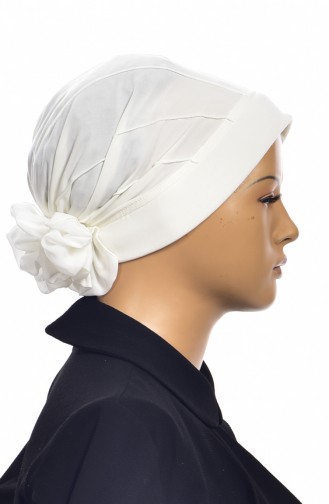 Nervürlü Turban Bonnet Prêt 1006-02 Creme 1006-02